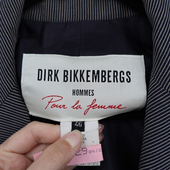 Dirk Bikkembergs Herringbone Blazer Mens 46 Gray Designer Academia Preppy Event - Picture 2 of 16